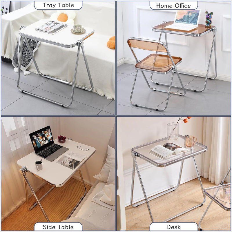 Acrylic Folding Table Space Saving Small Desk
