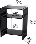 Acrylic Record Player Table with Storage Shelf Clear