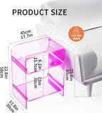 Acrylic Record Player Table with Storage Shelf Clear