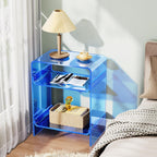 Acrylic Record Player Table with Storage Shelf Clear