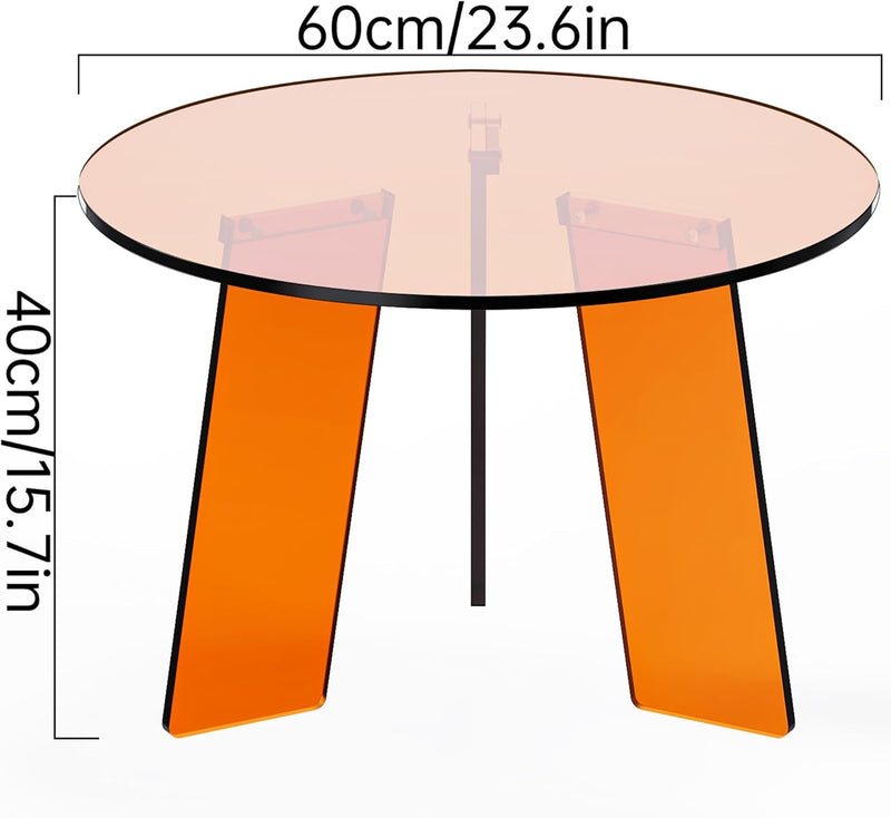 Acrylic Round Coffee Table Clear Circle Modern Lucite