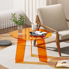 Acrylic Round Coffee Table Clear Circle Modern Lucite