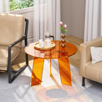 Acrylic Round Coffee Table Clear Circle Modern Lucite