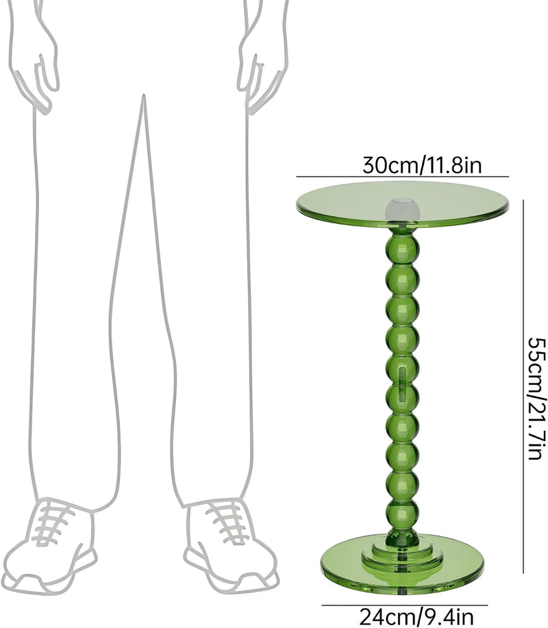 Acrylic Round Side Table End with Pedestal Stand
