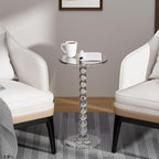 Acrylic Round Side Table End with Pedestal Stand