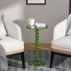 Acrylic Round Side Table End with Pedestal Stand