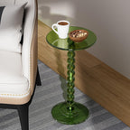 Acrylic Round Side Table End with Pedestal Stand
