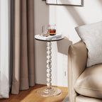 Acrylic Round Side Table End with Pedestal Stand