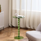 Acrylic Round Side Table End with Pedestal Stand