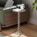 Acrylic Round Side Table End with Pedestal Stand