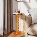 Acrylic Round Side Table End with Pedestal Stand