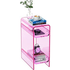 Acrylic Side Table Narrow Slim End for Small Spaces