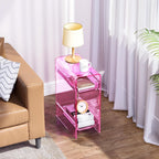Acrylic Side Table Narrow Slim End for Small Spaces