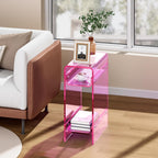 Acrylic Side Table Narrow Slim End for Small Spaces