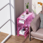 Acrylic Side Table Narrow Slim End for Small Spaces