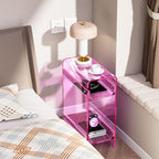 Acrylic Side Table Narrow Slim End for Small Spaces