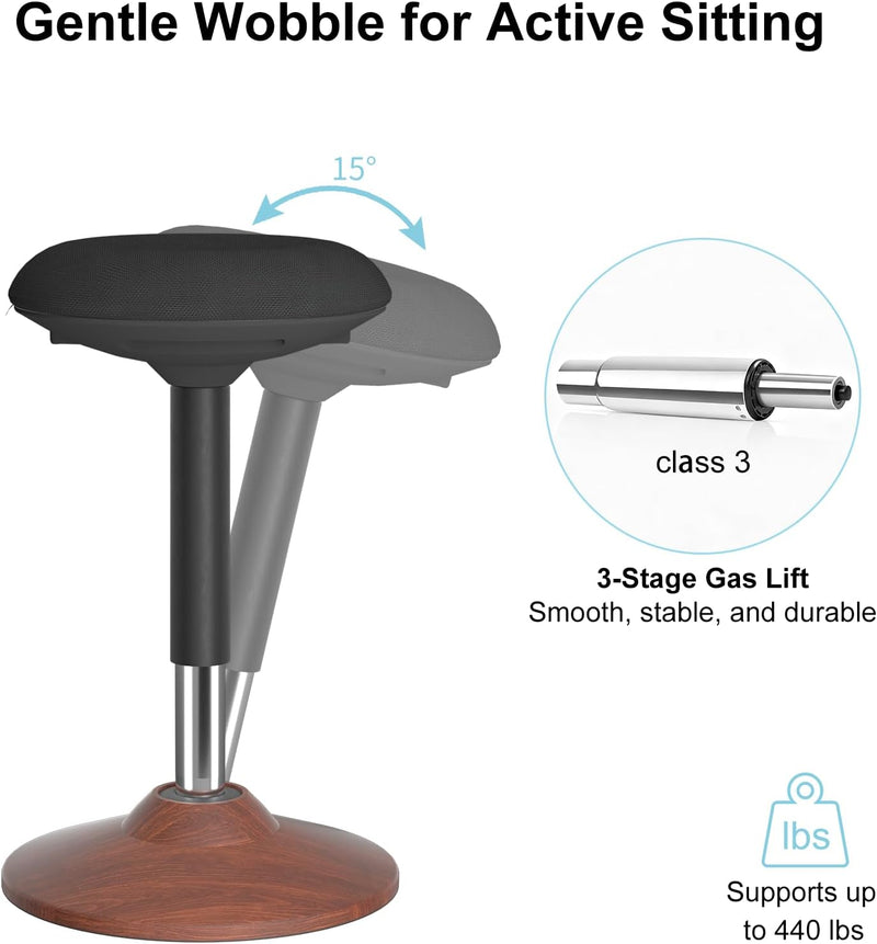 Active Wobble Stool for Standing Desk Height Adjustable