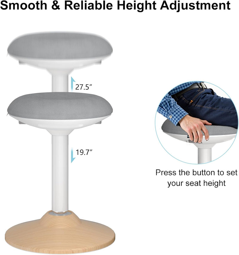 Active Wobble Stool for Standing Desk Height Adjustable