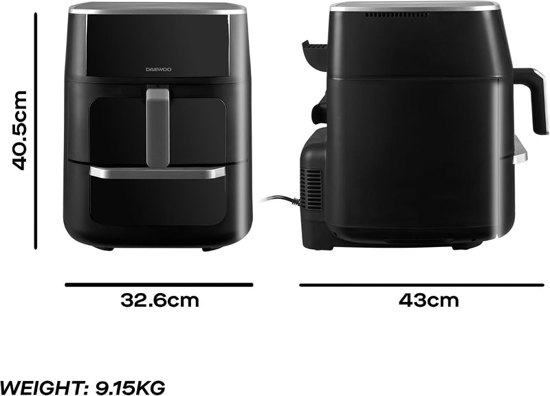 Actuate Dual Air Fryer 11L 6L 5L Drawers