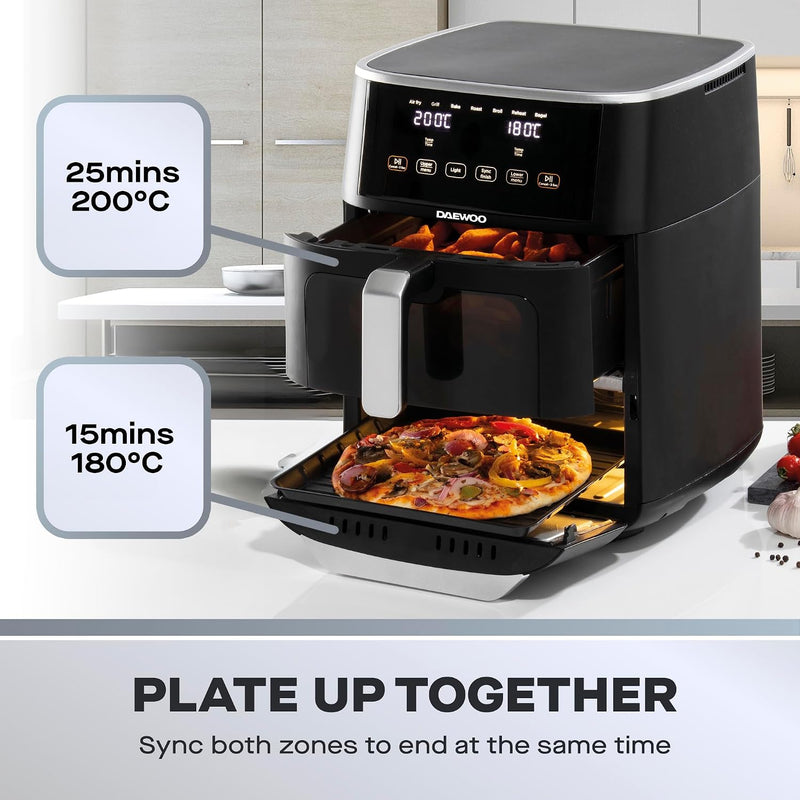Actuate Dual Air Fryer 11L 6L 5L Drawers