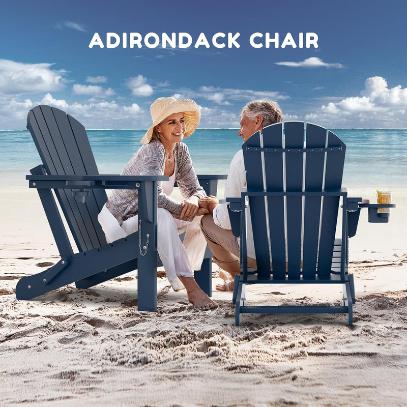 Adirondack Chairs Hdpe All-Weather Folding Chair with Cup