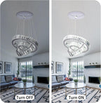 Adjustable 3 Ring Crystal Pendant Chandelier Cool Hanging