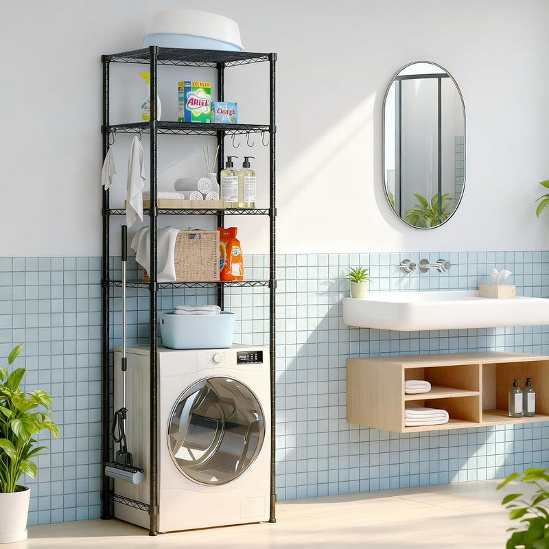 Adjustable 4-Tier Metal Storage Shelf for Mini Fridge