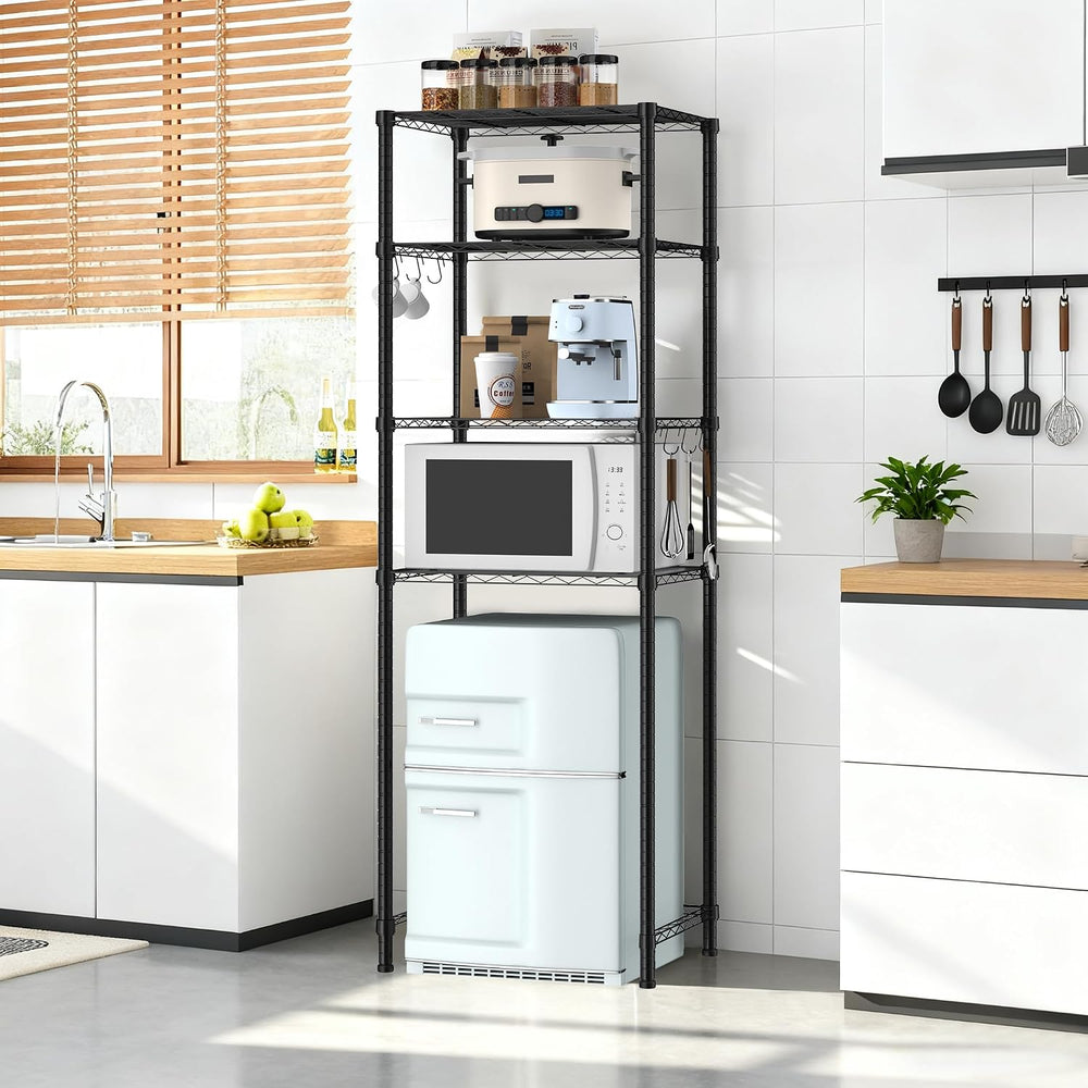 Adjustable 4-Tier Metal Storage Shelf for Mini Fridge