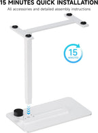 Adjustable Bedside Table with Swivel Hidden Wheels Pneumatic