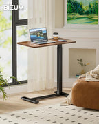 Adjustable Bedside Table with Swivel Hidden Wheels Pneumatic