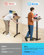 Adjustable Bedside Table with Swivel Hidden Wheels Pneumatic