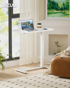 Adjustable Bedside Table with Swivel Hidden Wheels Pneumatic