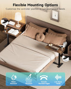 Adjustable Bedside Table with Swivel Hidden Wheels Pneumatic
