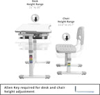 Adjustable Childrens Desk and Chair Set Kids Interactive