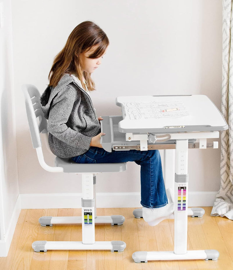Adjustable Childrens Desk and Chair Set Kids Interactive