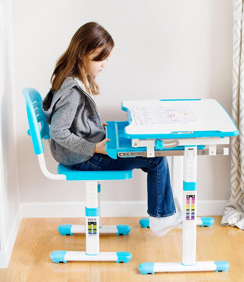 Adjustable Childrens Desk and Chair Set Kids Interactive
