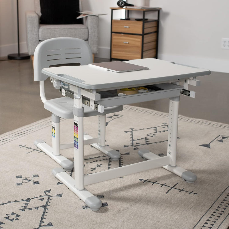 Adjustable Childrens Desk and Chair Set Kids Interactive