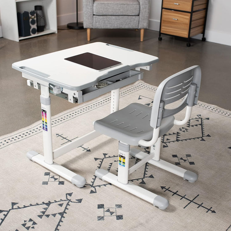 Adjustable Childrens Desk and Chair Set Kids Interactive