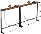 Adjustable Console Table Behind Sofa Rustic