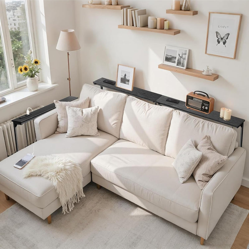 Adjustable Console Table Behind Sofa Rustic