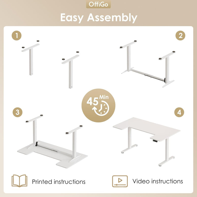 Adjustable Desk U Shaped Standing with 3 Memory