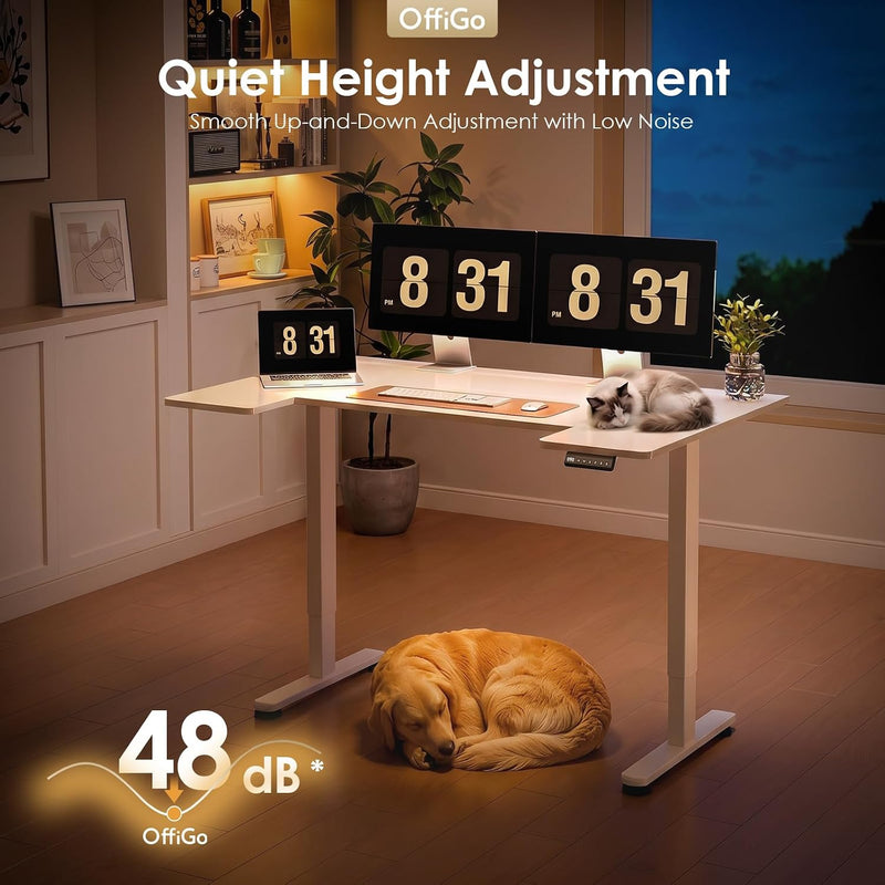 Adjustable Desk U Shaped Standing with 3 Memory