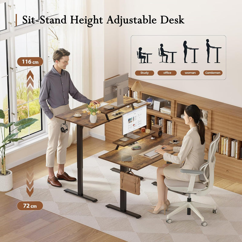 Electric Standing Desk LED Plug Movable Monitorstand