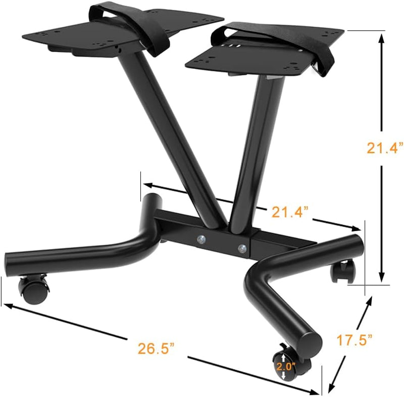 Adjustable Dumbbell Stand Fitness Dial Rack with Belt