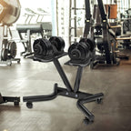 Adjustable Dumbbell Stand Fitness Dial Rack with Belt