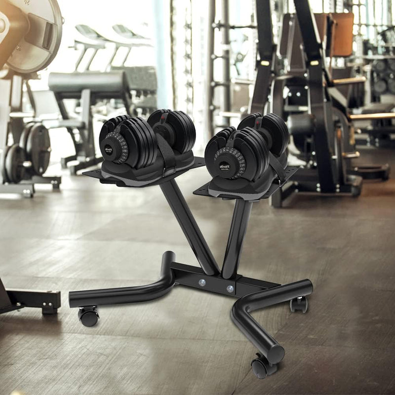 Adjustable Dumbbell Stand Fitness Dial Rack with Belt