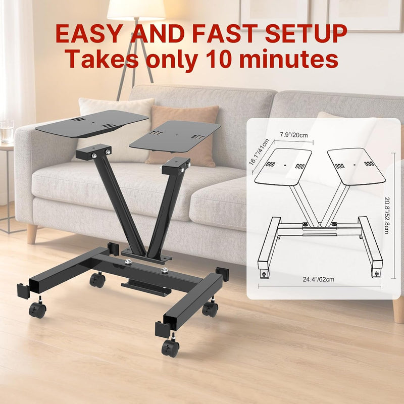 Adjustable Dumbbell Stand with Wheels 100KG
