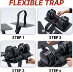Adjustable Dumbbell Stand with Wheels 100KG