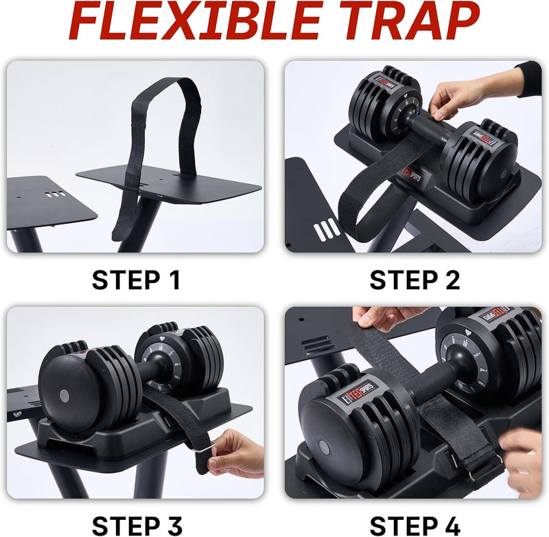 Adjustable Dumbbell Stand with Wheels 100KG