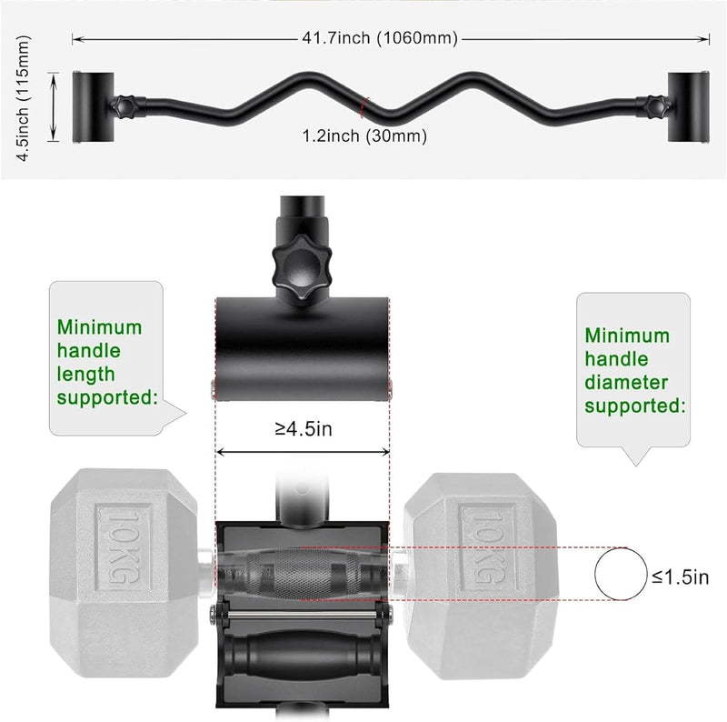 Adjustable Dumbbell to Barbell Converter Ez Curling Bar